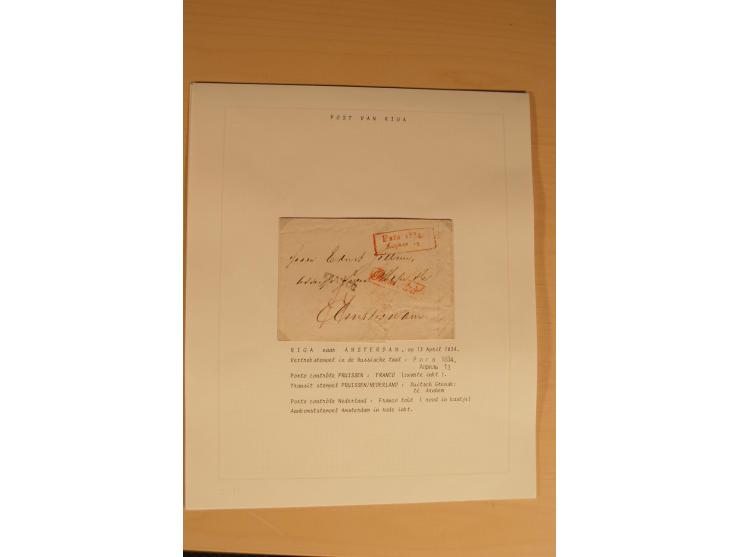 1762/1917, Die Postverbindungen von und nach Riga, Sammlung mit Briefen, Karten und Ganzsachen, dabei die Stempel Rigas ab 17