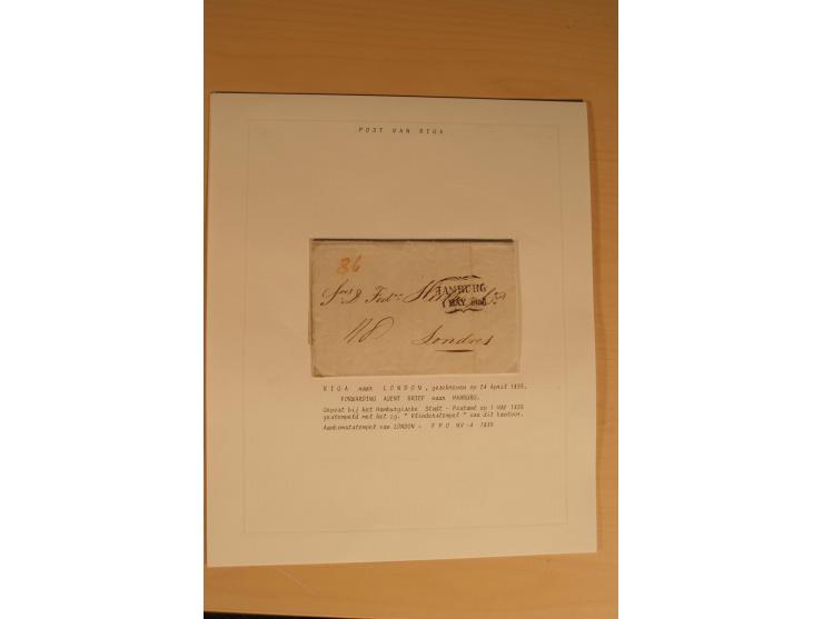 1762/1917, Die Postverbindungen von und nach Riga, Sammlung mit Briefen, Karten und Ganzsachen, dabei die Stempel Rigas ab 17