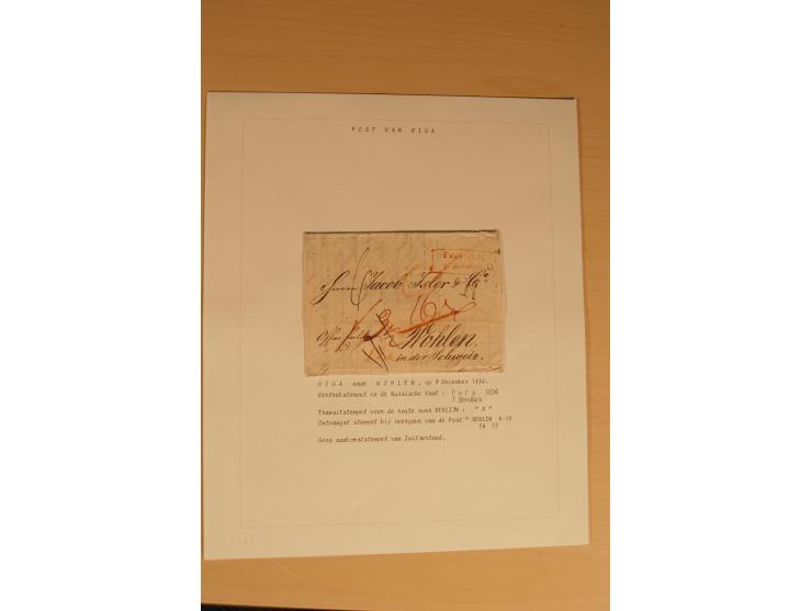 1762/1917, Die Postverbindungen von und nach Riga, Sammlung mit Briefen, Karten und Ganzsachen, dabei die Stempel Rigas ab 17