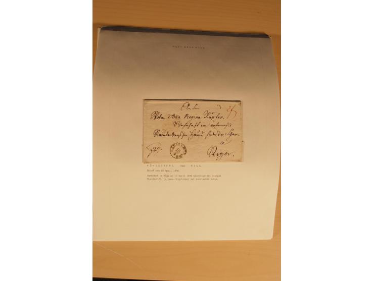 1762/1917, Die Postverbindungen von und nach Riga, Sammlung mit Briefen, Karten und Ganzsachen, dabei die Stempel Rigas ab 17
