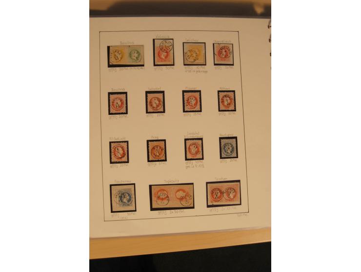1850/90, umfangreiche Sammlung der 1. Ausgabe mit vielen Farben, Typen, interessanten Stempeln (u.a. rote Entwertung auf Mi.-