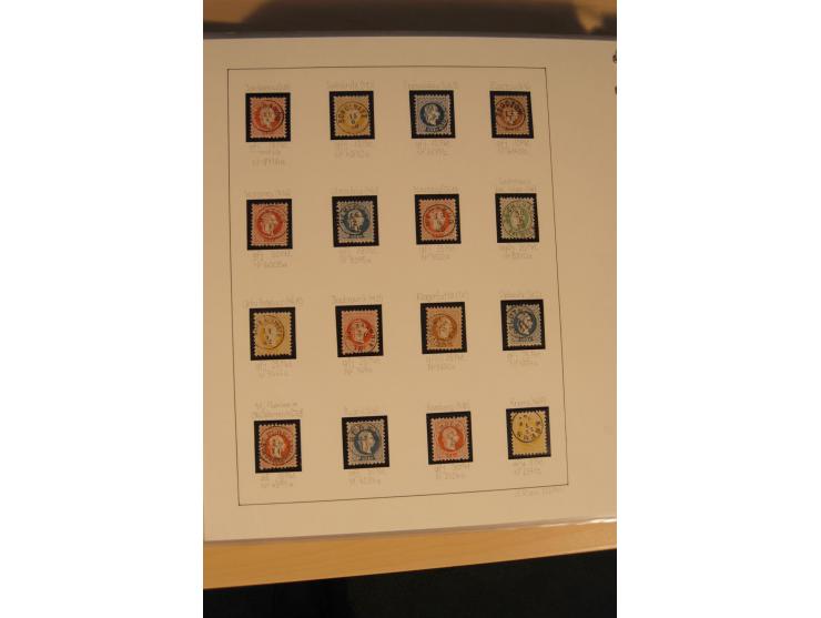 1850/90, umfangreiche Sammlung der 1. Ausgabe mit vielen Farben, Typen, interessanten Stempeln (u.a. rote Entwertung auf Mi.-