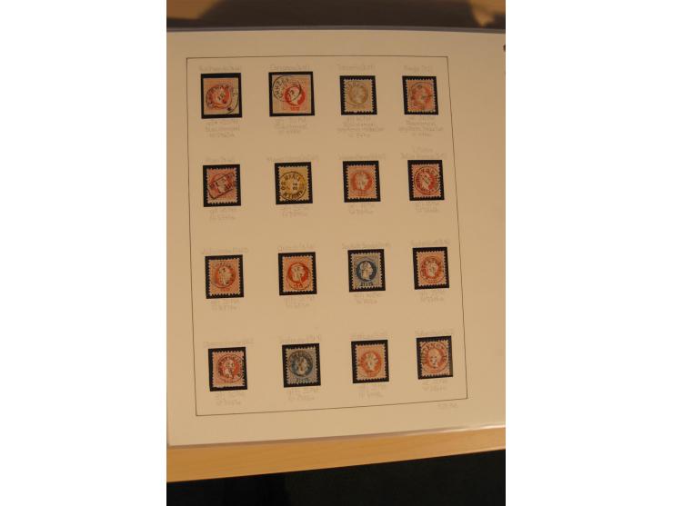 1850/90, umfangreiche Sammlung der 1. Ausgabe mit vielen Farben, Typen, interessanten Stempeln (u.a. rote Entwertung auf Mi.-