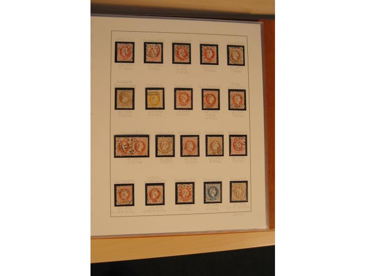 1850/90, umfangreiche Sammlung der 1. Ausgabe mit vielen Farben, Typen, interessanten Stempeln (u.a. rote Entwertung auf Mi.-