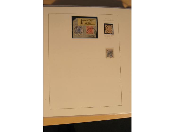 1850/90, umfangreiche Sammlung der 1. Ausgabe mit vielen Farben, Typen, interessanten Stempeln (u.a. rote Entwertung auf Mi.-