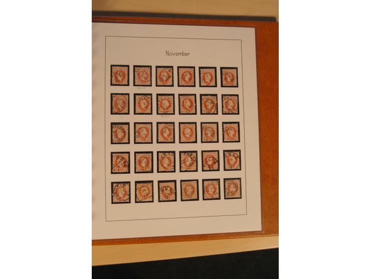 1850/90, umfangreiche Sammlung der 1. Ausgabe mit vielen Farben, Typen, interessanten Stempeln (u.a. rote Entwertung auf Mi.-