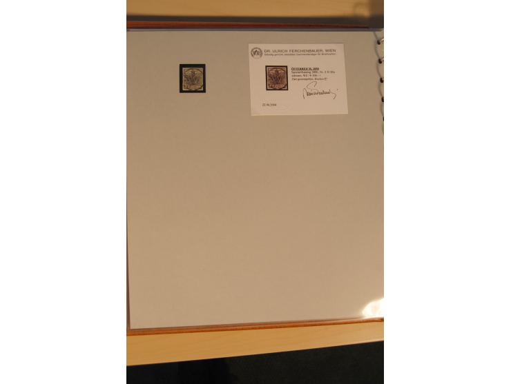 1850/90, umfangreiche Sammlung der 1. Ausgabe mit vielen Farben, Typen, interessanten Stempeln (u.a. rote Entwertung auf Mi.-