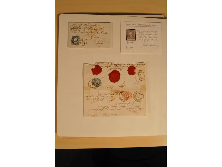 1850/1916, gestempelte Sammlung mit Lombarbei-Venetien inkl. einiger Briefe, dabei u.a. Mi.-Nr. 1-5X+Y, 10 II c (2), 16-17, 1