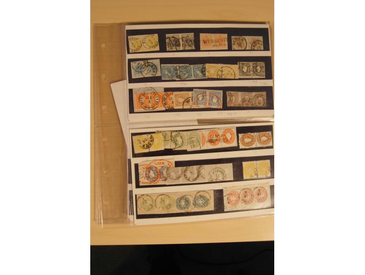 1850/1916, gestempelte Sammlung mit Lombarbei-Venetien inkl. einiger Briefe, dabei u.a. Mi.-Nr. 1-5X+Y, 10 II c (2), 16-17, 1