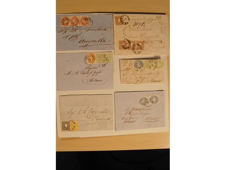 1850/1916, gestempelte Sammlung mit Lombarbei-Venetien inkl. einiger Briefe, dabei u.a. Mi.-Nr. 1-5X+Y, 10 II c (2), 16-17, 1