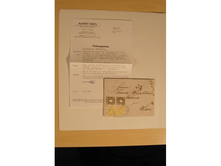 1850/1916, gestempelte Sammlung mit Lombarbei-Venetien inkl. einiger Briefe, dabei u.a. Mi.-Nr. 1-5X+Y, 10 II c (2), 16-17, 1