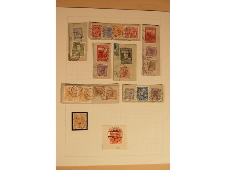 1867/1918, Einheiten, besondere Entwertungen und weiter Besonderheiten, interessante Zusammenstellung auf Albenblättern, dabe