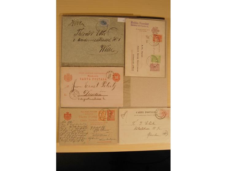 1874/1943 (ca.), 30 Briefe, Karten und Ganzsachen, dabei Reco, Zensur, Luftpost etc.