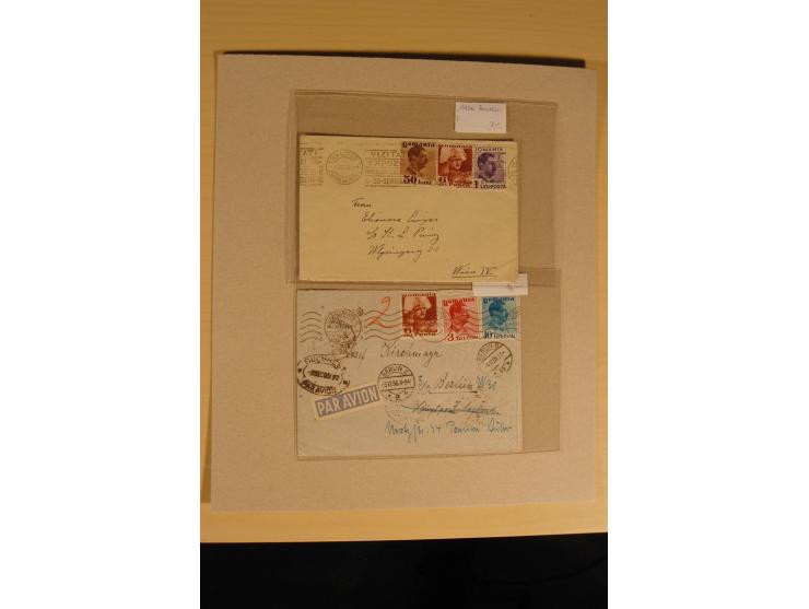 1874/1943 (ca.), 30 Briefe, Karten und Ganzsachen, dabei Reco, Zensur, Luftpost etc.