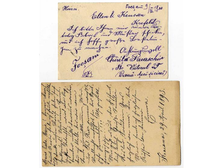1893/1900, 2 R-Briefe und 2 Ganzsachen mit Zusatz, alle in das Ausland