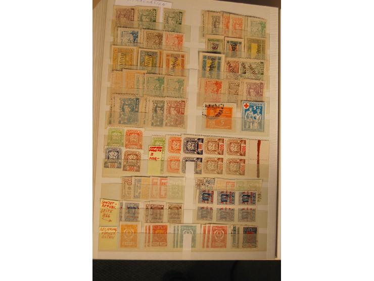1866/1923 (ca.), postfrischer, ungebrauchter und gestempelter Posten mit hunderten von Marken, dabei besonders Kaukasische St