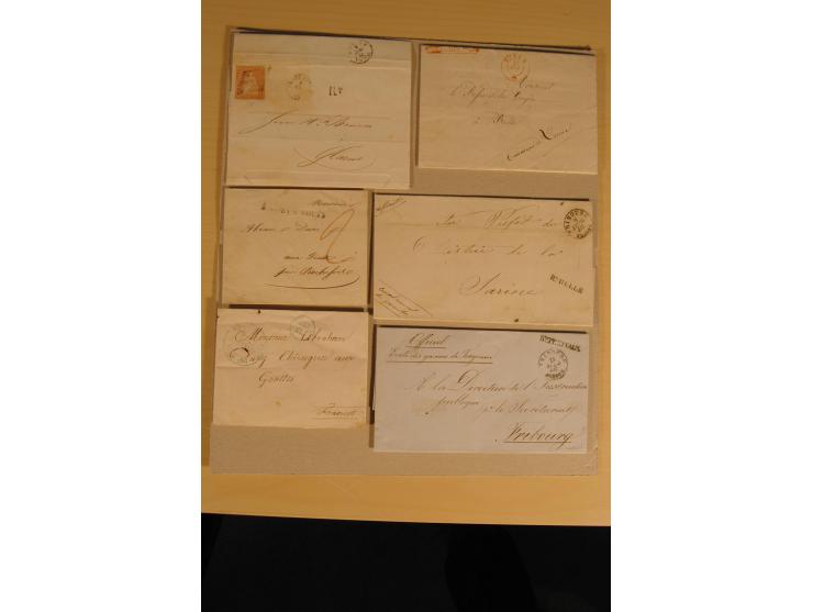1798/1860 (ca.), rd. 120 Vorphila- bzw. unfrankierte Briefe, dabei viele Transitbriefe, Routen-Stempel etc., teils  beschrieb