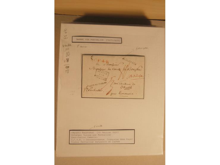 1798/1860 (ca.), rd. 120 Vorphila- bzw. unfrankierte Briefe, dabei viele Transitbriefe, Routen-Stempel etc., teils  beschrieb