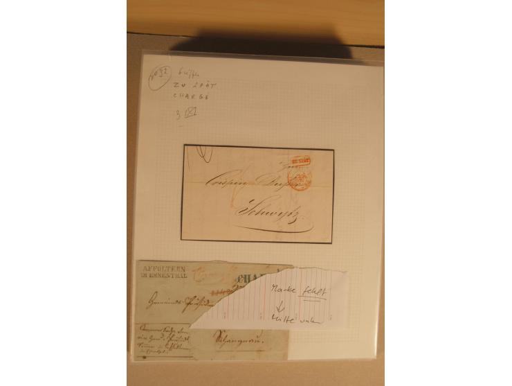 1798/1860 (ca.), rd. 120 Vorphila- bzw. unfrankierte Briefe, dabei viele Transitbriefe, Routen-Stempel etc., teils  beschrieb