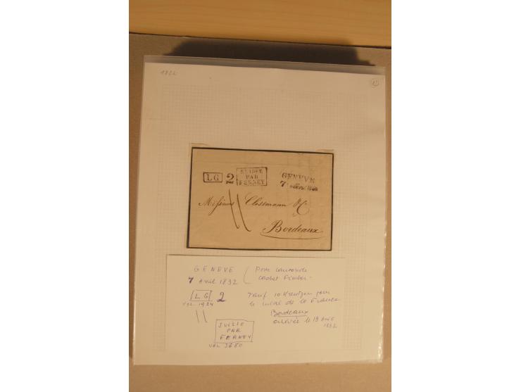 1798/1860 (ca.), rd. 120 Vorphila- bzw. unfrankierte Briefe, dabei viele Transitbriefe, Routen-Stempel etc., teils  beschrieb