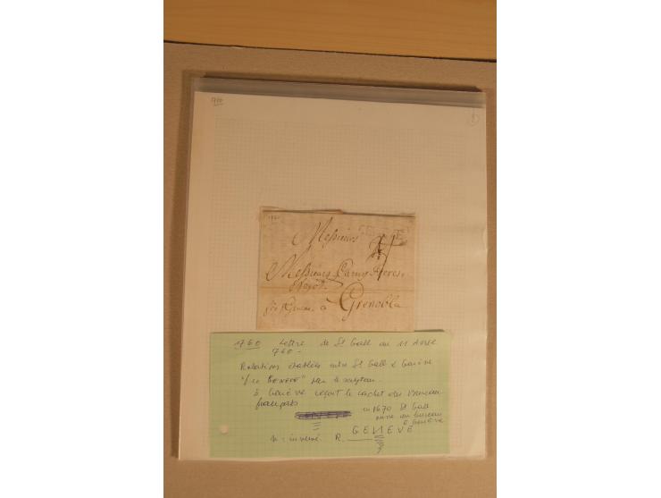1798/1860 (ca.), rd. 120 Vorphila- bzw. unfrankierte Briefe, dabei viele Transitbriefe, Routen-Stempel etc., teils  beschrieb