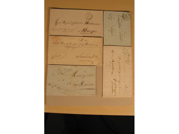 1798/1860 (ca.), rd. 120 Vorphila- bzw. unfrankierte Briefe, dabei viele Transitbriefe, Routen-Stempel etc., teils  beschrieb
