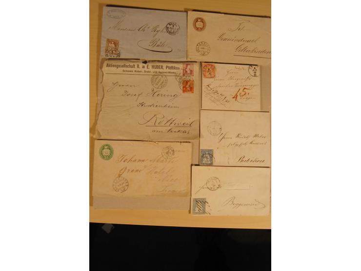 1850/1920 (ca.), Posten Briefe, dabei Rayon, über 110 Strubli etc., unterschiedliche Erhaltung