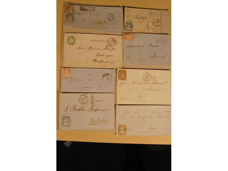 1850/1920 (ca.), Posten Briefe, dabei Rayon, über 110 Strubli etc., unterschiedliche Erhaltung