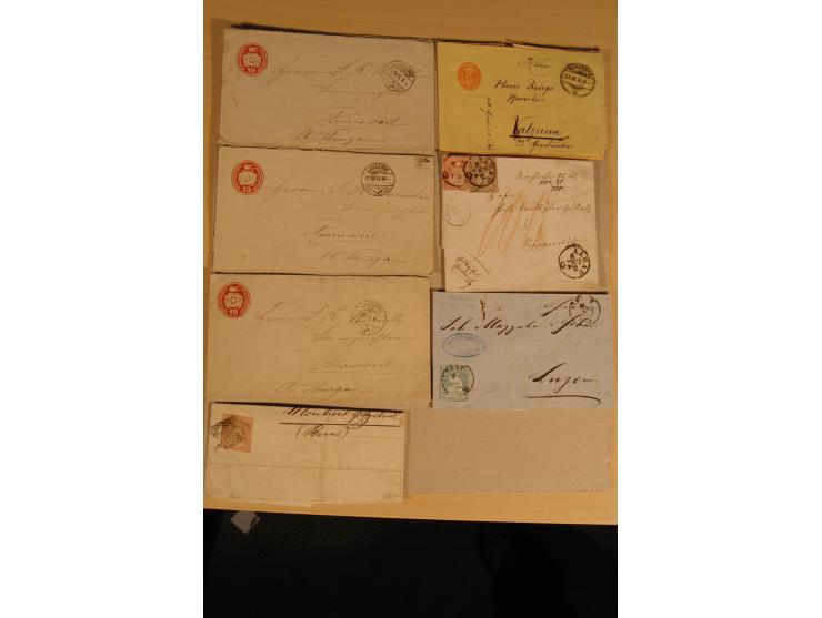 1850/1920 (ca.), Posten Briefe, dabei Rayon, über 110 Strubli etc., unterschiedliche Erhaltung