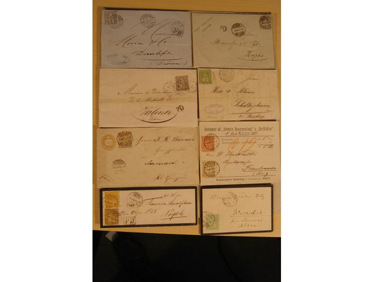 1850/1920 (ca.), Posten Briefe, dabei Rayon, über 110 Strubli etc., unterschiedliche Erhaltung