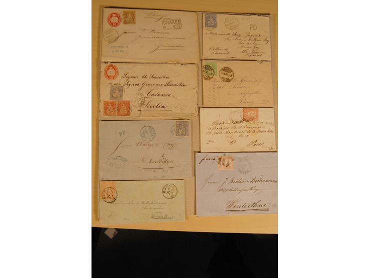 1850/1920 (ca.), Posten Briefe, dabei Rayon, über 110 Strubli etc., unterschiedliche Erhaltung
