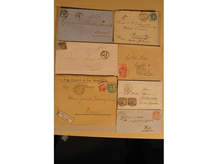 1850/1920 (ca.), Posten Briefe, dabei Rayon, über 110 Strubli etc., unterschiedliche Erhaltung