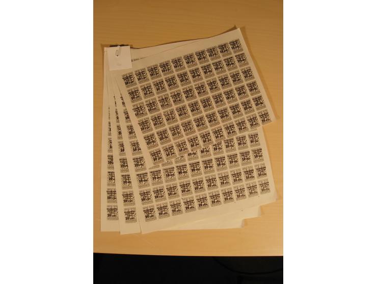 1930/45, kleiner Bestand mit Telegrafenmarken-Besonderheiten, meist ungezähnt, kopfstehende Aufdrucke etc., ca. 16000-18000 W