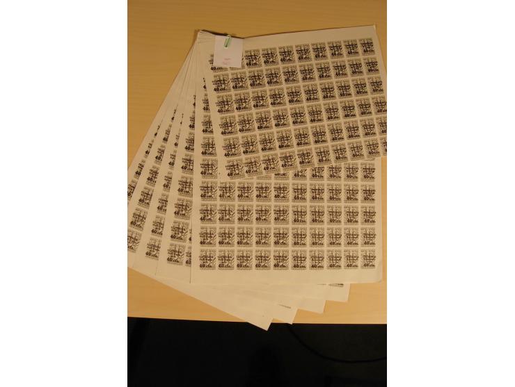 1930/45, kleiner Bestand mit Telegrafenmarken-Besonderheiten, meist ungezähnt, kopfstehende Aufdrucke etc., ca. 16000-18000 W