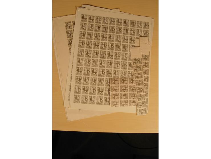 1930/45, kleiner Bestand mit Telegrafenmarken-Besonderheiten, meist ungezähnt, kopfstehende Aufdrucke etc., ca. 16000-18000 W