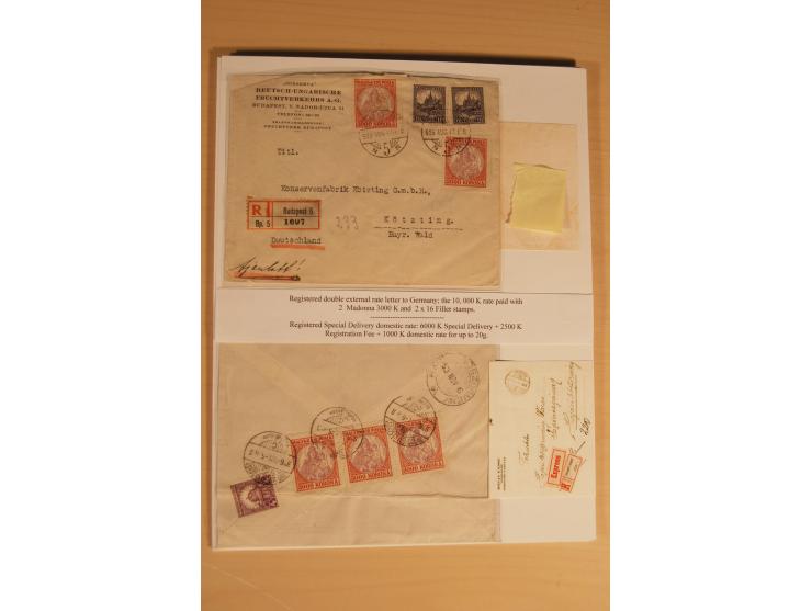 1921/26, Madonna 50-10000 Kr., Spezialsammlung mit 50 Kr., Erst-Probedruck in schwarz, 200-10000 Kr. ungezähnt, Verzähnungen,
