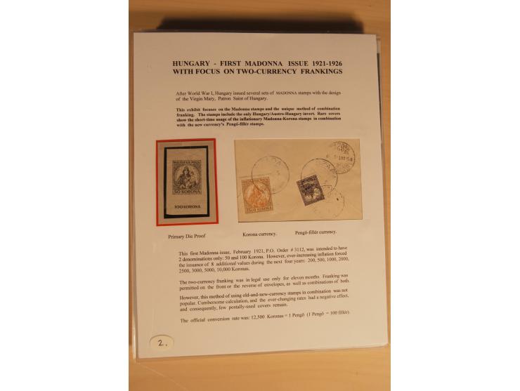1921/26, Madonna 50-10000 Kr., Spezialsammlung mit 50 Kr., Erst-Probedruck in schwarz, 200-10000 Kr. ungezähnt, Verzähnungen,