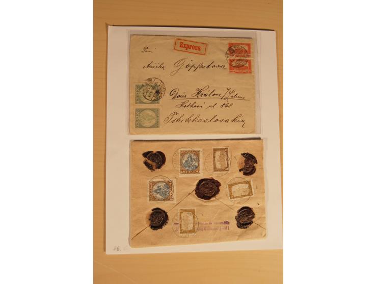 1921/26, Madonna 50-10000 Kr., Spezialsammlung mit 50 Kr., Erst-Probedruck in schwarz, 200-10000 Kr. ungezähnt, Verzähnungen,