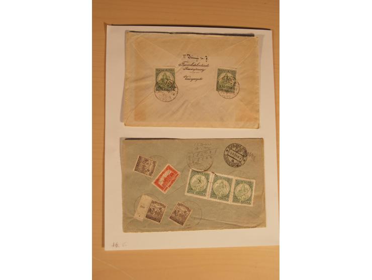 1921/26, Madonna 50-10000 Kr., Spezialsammlung mit 50 Kr., Erst-Probedruck in schwarz, 200-10000 Kr. ungezähnt, Verzähnungen,