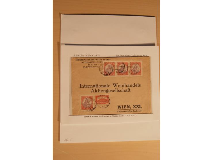 1921/26, Madonna 50-10000 Kr., Spezialsammlung mit 50 Kr., Erst-Probedruck in schwarz, 200-10000 Kr. ungezähnt, Verzähnungen,