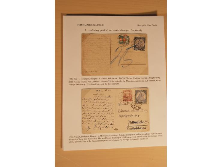 1921/26, Madonna 50-10000 Kr., Spezialsammlung mit 50 Kr., Erst-Probedruck in schwarz, 200-10000 Kr. ungezähnt, Verzähnungen,
