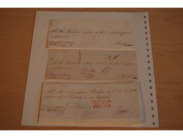 1805/65 (ca.), 34 Briefe bzw. wenige Vorderseiten Vorphilatelie bzw. unfrankiert, dabei seltene Stempel wie "OTAVu" in rot, R