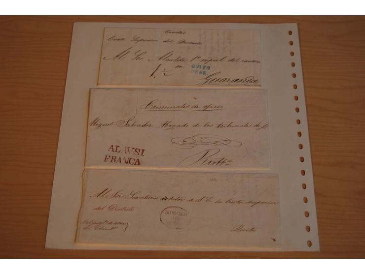 1805/65 (ca.), 34 Briefe bzw. wenige Vorderseiten Vorphilatelie bzw. unfrankiert, dabei seltene Stempel wie "OTAVu" in rot, R