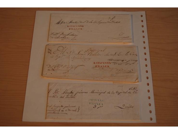 1805/65 (ca.), 34 Briefe bzw. wenige Vorderseiten Vorphilatelie bzw. unfrankiert, dabei seltene Stempel wie "OTAVu" in rot, R