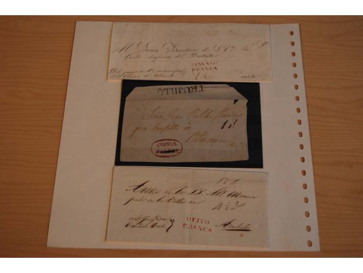 1805/65 (ca.), 34 Briefe bzw. wenige Vorderseiten Vorphilatelie bzw. unfrankiert, dabei seltene Stempel wie "OTAVu" in rot, R