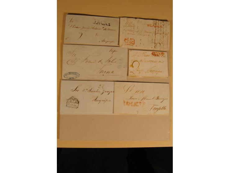 1780/1873 (ca.), mehr als 125 Vorphila- oder markenlose Briefe/Vorderseiten, dabei viele bessere Stempel, u.a. "CHIC", "CHUQU