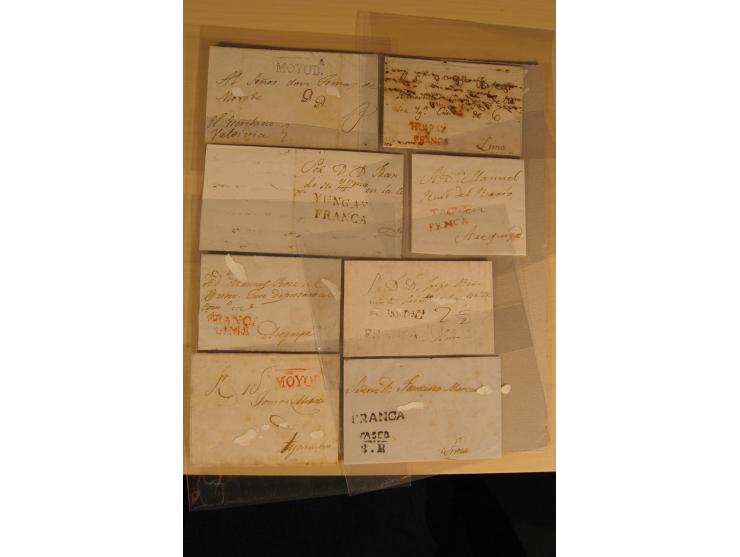 1780/1873 (ca.), mehr als 125 Vorphila- oder markenlose Briefe/Vorderseiten, dabei viele bessere Stempel, u.a. "CHIC", "CHUQU