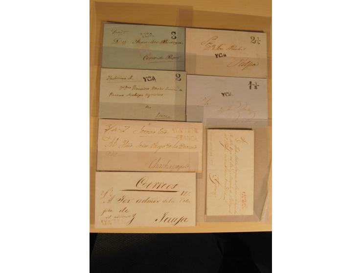1780/1873 (ca.), mehr als 125 Vorphila- oder markenlose Briefe/Vorderseiten, dabei viele bessere Stempel, u.a. "CHIC", "CHUQU