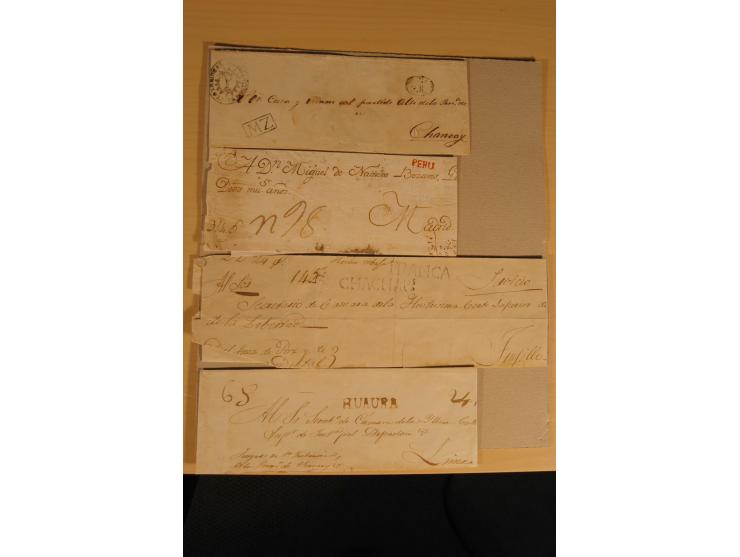 1780/1873 (ca.), mehr als 125 Vorphila- oder markenlose Briefe/Vorderseiten, dabei viele bessere Stempel, u.a. "CHIC", "CHUQU