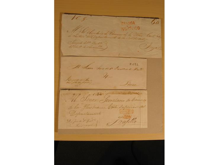 1780/1873 (ca.), mehr als 125 Vorphila- oder markenlose Briefe/Vorderseiten, dabei viele bessere Stempel, u.a. "CHIC", "CHUQU